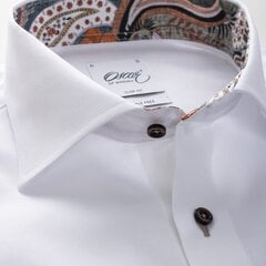 Vyriški marškiniai su kontrastinga apykakle Regular 22OS /VOS0060801, balti kaina ir informacija | Vyriški marškiniai | pigu.lt