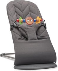 Лежак + деревянная игрушка Babybjorn Bliss Cotton, 606026A, черный цена и информация | Шезлонги и качели | pigu.lt