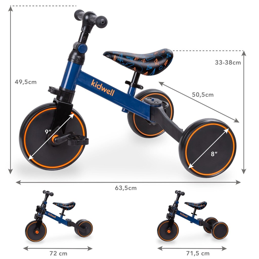 Triratukas Kidwell Pico 3in1 kaina ir informacija | Triratukai | pigu.lt