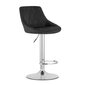 Baro-pusbario kėdė Kast, gobelenas, juoda/sidabrinės spalvos kaina ir informacija | Virtuvės ir valgomojo kėdės | pigu.lt