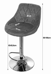 Барный полубарный стул Kast, гобелен, черный/серебристый цена и информация | Стулья для кухни и столовой | pigu.lt