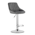 Baro-pusbario kėdė Kast, gobelenas, pilka/sidabrinės spalvos