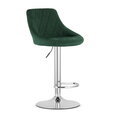 Барный полубарный стул Kast, гобелен, зеленый/серебристый