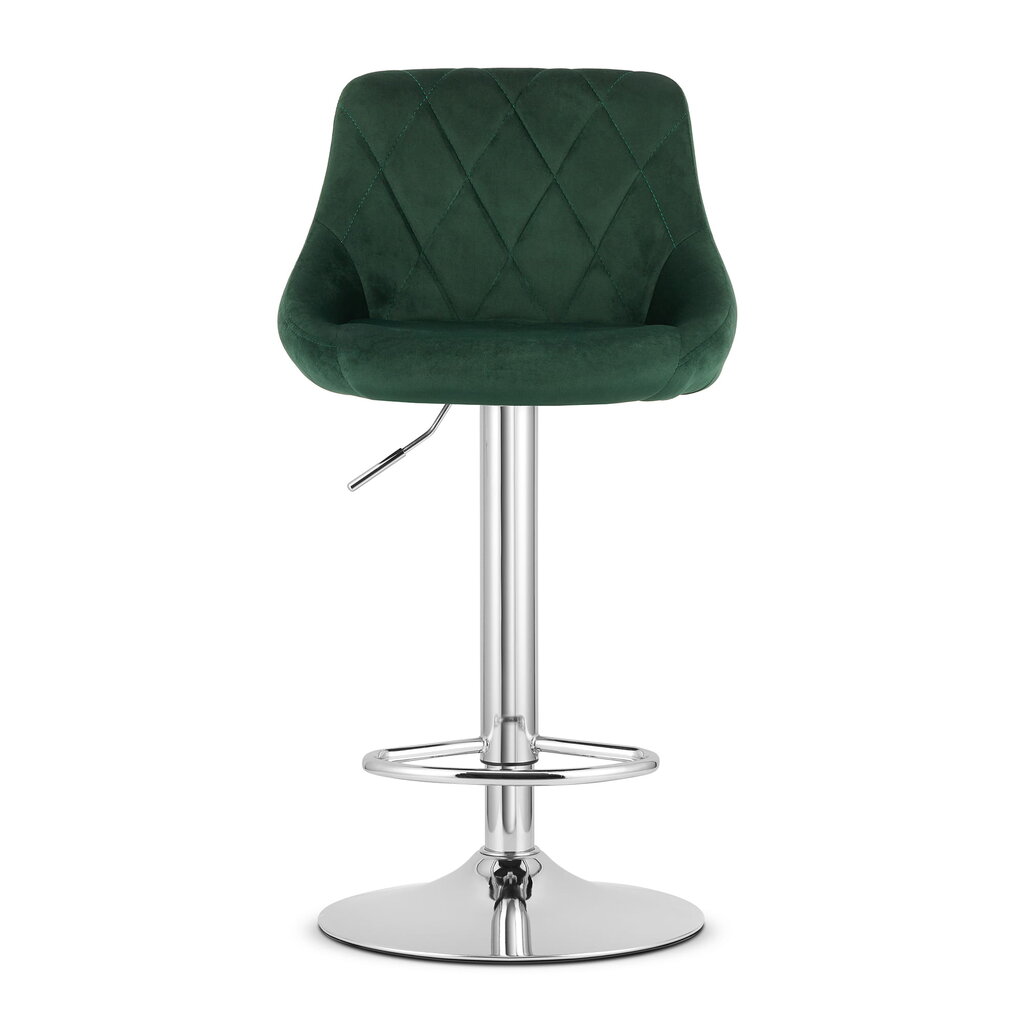 Baro-pusbario kėdė Kast, gobelenas, žalia/sidabrinės spalvos kaina ir informacija | Virtuvės ir valgomojo kėdės | pigu.lt