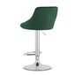 Baro-pusbario kėdė Kast, gobelenas, žalia/sidabrinės spalvos kaina ir informacija | Virtuvės ir valgomojo kėdės | pigu.lt