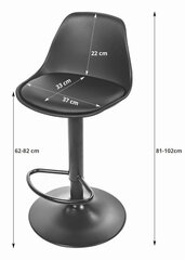 Барный стул Hoga, черный цена и информация | Стулья для кухни и столовой | pigu.lt