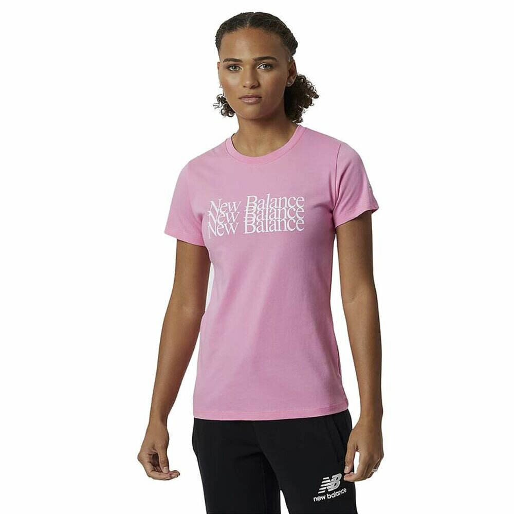 Marškinėliai moterims New Balance Essentials Celebrate S6441350, rožiniai kaina ir informacija | Sportinė apranga moterims | pigu.lt