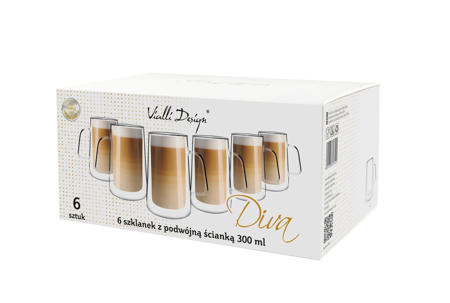 Vialli Design puodelių rinkinys dvigubo stiklo sienelėmis Diva, 300 ml, 6 vnt. kaina ir informacija | Taurės, puodeliai, ąsočiai | pigu.lt