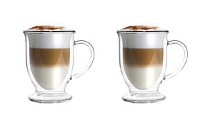 Vialli Design чашки для latte с двойными стеклянными стенками Amo, 250 мл, 2 шт. цена и информация | Стаканы, фужеры, кувшины | pigu.lt