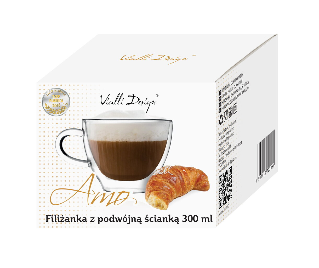 Vialli Design puodelis dvigubo stiklo sienelėmis Amo, 300 ml kaina ir informacija | Taurės, puodeliai, ąsočiai | pigu.lt