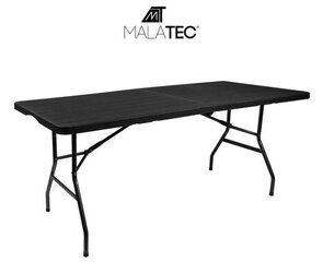 Sulankstomas sodo stalas, 180 cm, juodas kaina ir informacija | Lauko stalai, staliukai | pigu.lt