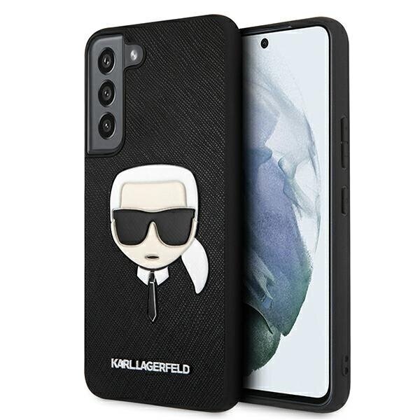 Dėklas telefonui Original KARL LAGERFELD Saffiano Ikonik skirtas Samsung Galaxy S22 Plus, juodas цена и информация | Telefono dėklai | pigu.lt