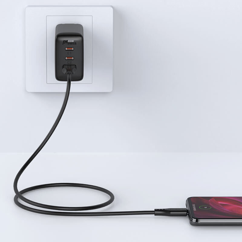 Kabelis Acefast C3-09 – USB ir MicroUSB – 2,4 A, 1,2 metro, juodas kaina ir informacija | Laidai telefonams | pigu.lt
