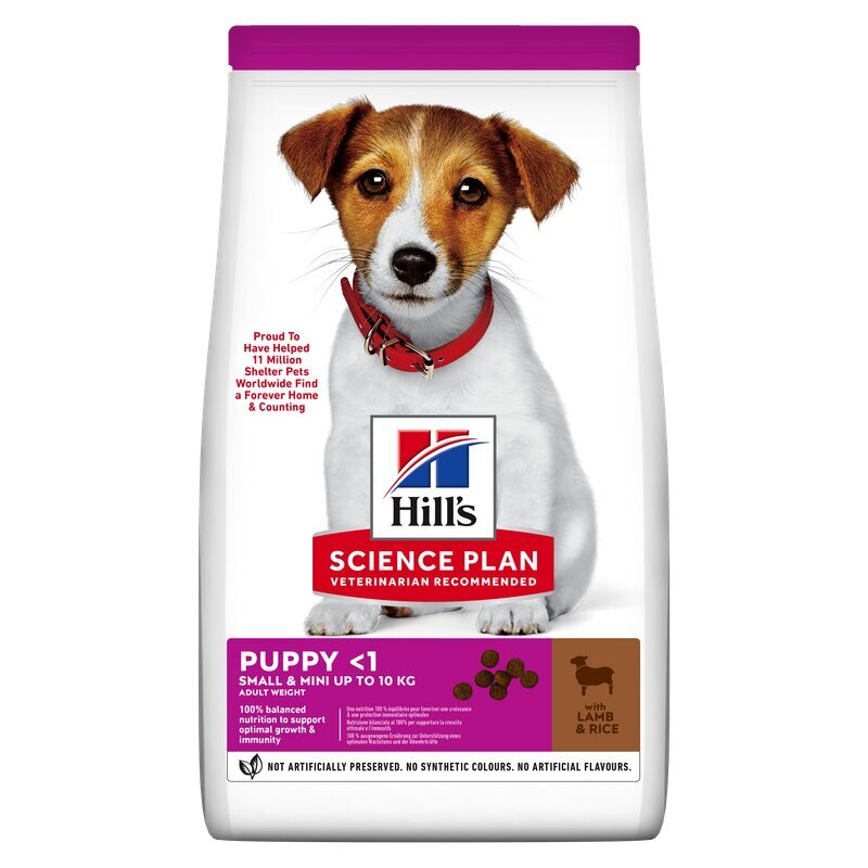 Hill's Science Plan small&mini puppy ėdalas šuniukams su ėriena ir ryžiais, 3 kg kaina ir informacija | Sausas maistas šunims | pigu.lt