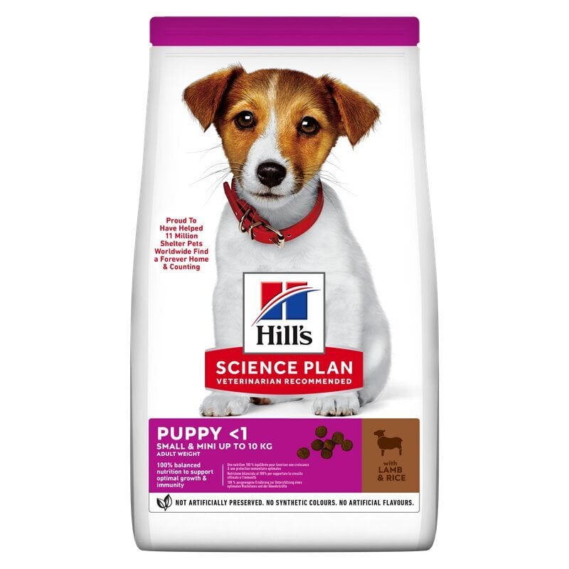 Hill's Science Plan small&mini puppy ėdalas šuniukams su ėriena ir ryžiais, 6 kg kaina ir informacija | Sausas maistas šunims | pigu.lt