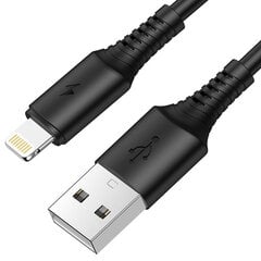 Кабель Borofone Cable BX47 Coolway - USB to Lightning - 2,4 А, 1 метр, черный цена и информация | Кабели для телефонов | pigu.lt