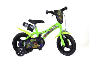 Vaikiškas dviratis Dino Ninja Turtles, 12”, žalias kaina ir informacija | Dviračiai | pigu.lt