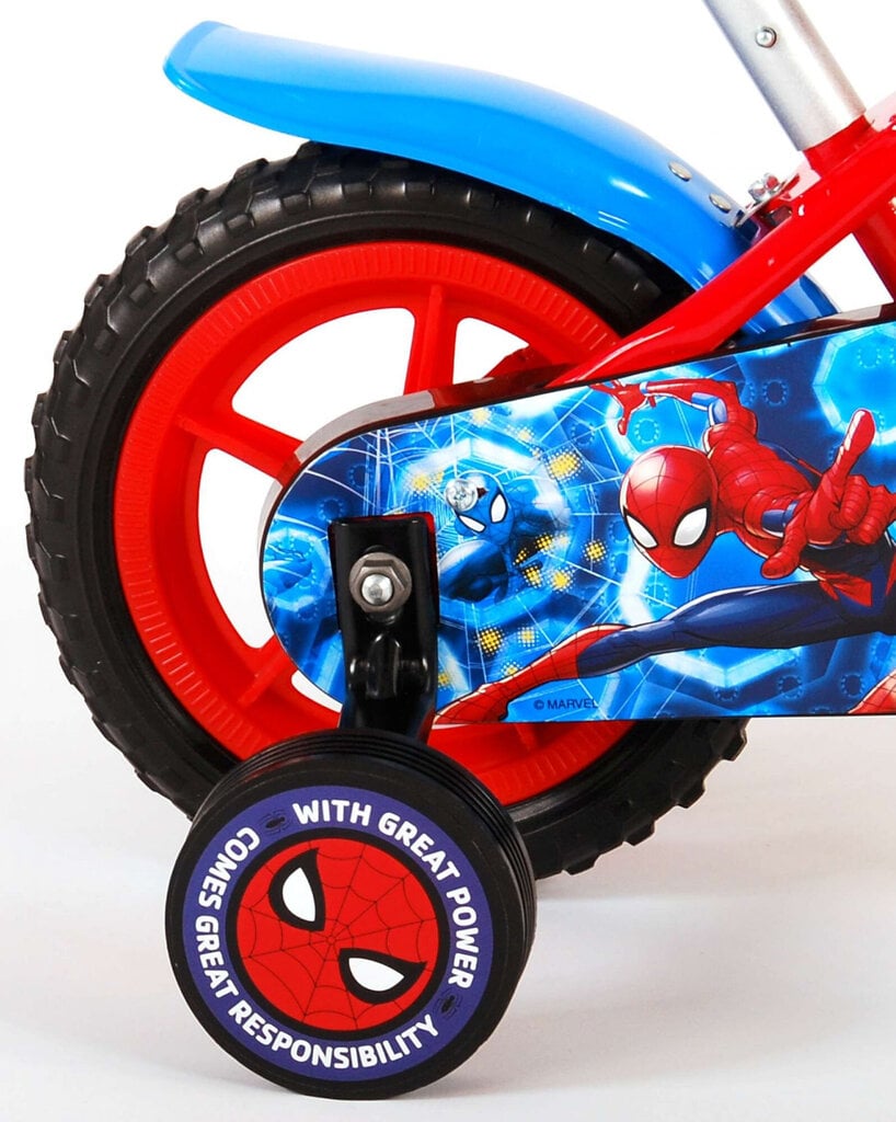 Dviratis berniukui Volare Spider-Man 10", raudonas/mėlynas kaina ir informacija | Dviračiai | pigu.lt