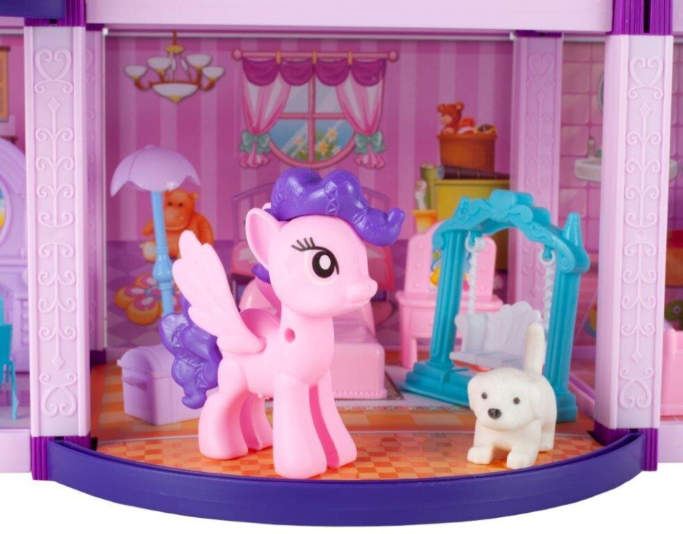 Lėlių namas su baldais ir poniais kaina ir informacija | Žaislai mergaitėms | pigu.lt