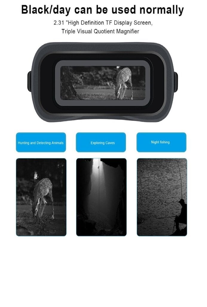 Binokulinis naktinio matymo įrenginys HD TFT Night Vision kaina ir informacija | Žiūronai | pigu.lt