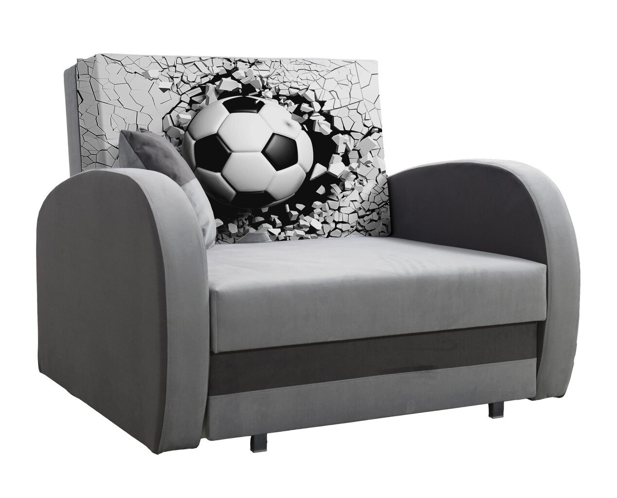 Miegamasis fotelis LOLA Ball, pilka/grafito kaina ir informacija | Svetainės foteliai | pigu.lt
