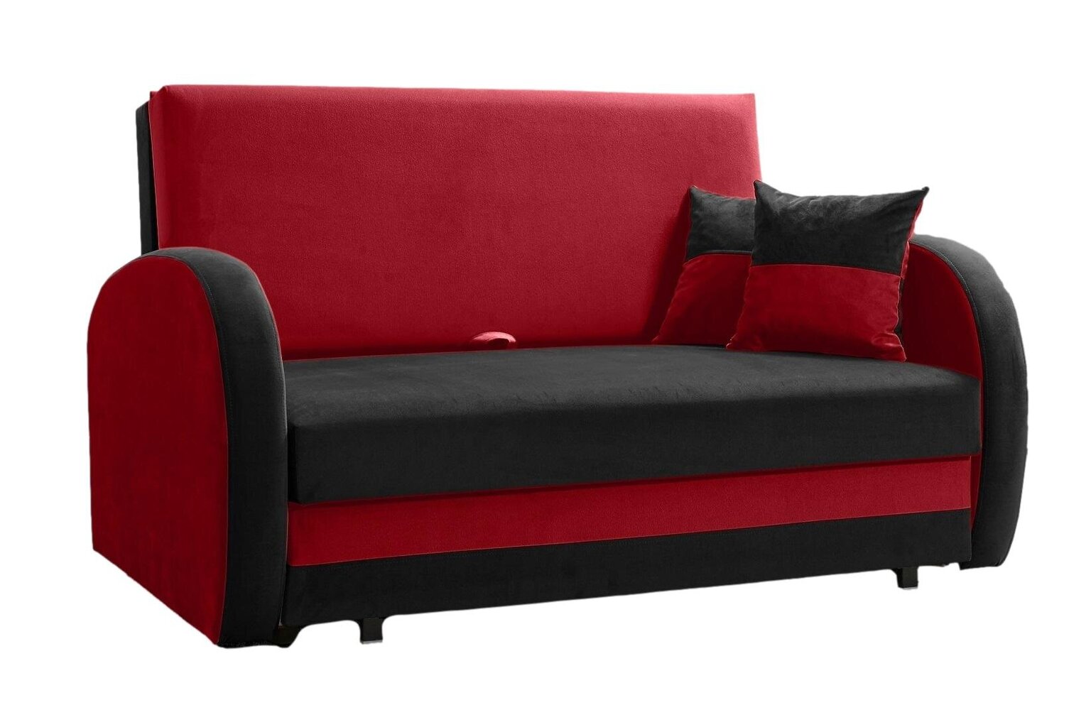 Miegamasis fotelis LOLA II, raudona/juoda kaina ir informacija | Svetainės foteliai | pigu.lt