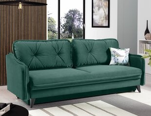 Trivietė sofa - lova Marta, žalia цена и информация | Диваны | pigu.lt