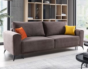 Trivietė sofa - lova Nora, ruda kaina ir informacija | Sofos | pigu.lt