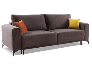 Trivietė sofa - lova Nora, ruda цена и информация | Диваны | pigu.lt