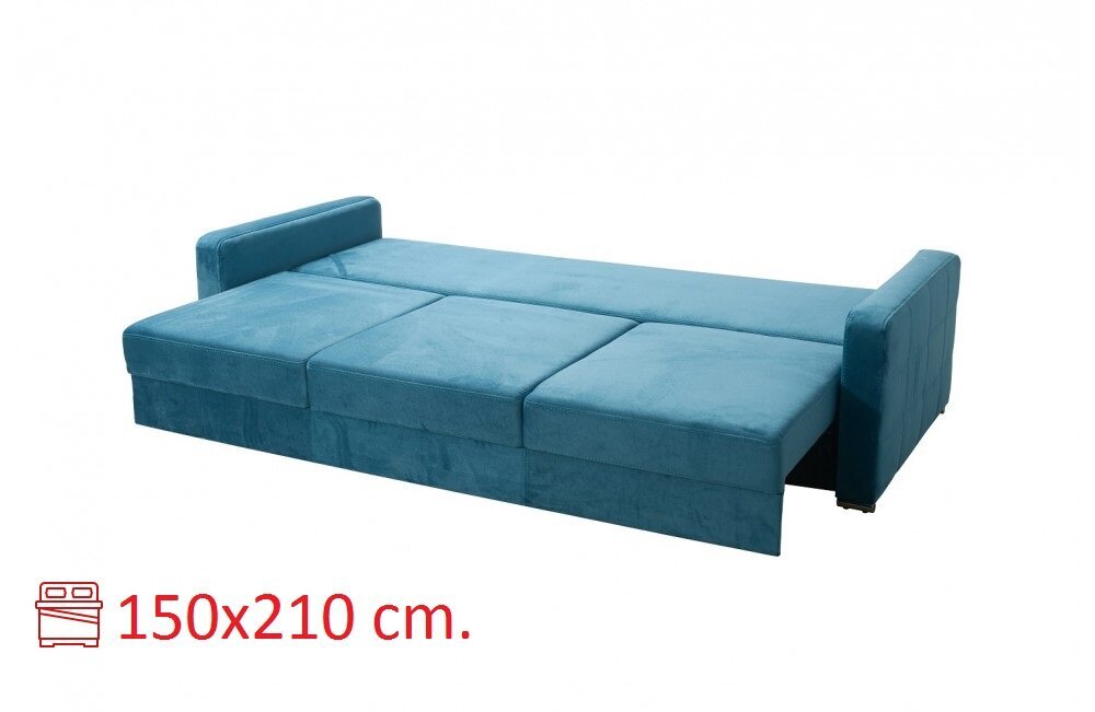 Trivietė sofa - lova AVANT DL, žalia kaina ir informacija | Sofos | pigu.lt