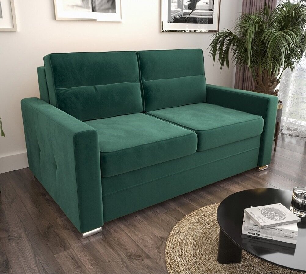 Dvivietė sofa - lova ARTIS, žalia kaina ir informacija | Svetainės foteliai | pigu.lt