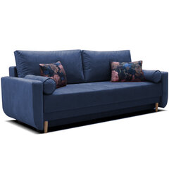 Trivietė sofa - lova PARMA DL, mėlyna цена и информация | Диваны | pigu.lt