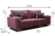 Trivietė sofa - lova PARMA DL, žalia kaina ir informacija | Sofos | pigu.lt