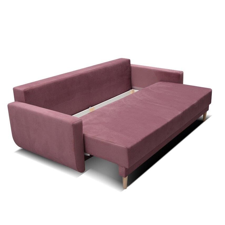 Trivietė sofa - lova PARMA DL, šviesiai rožinė kaina ir informacija | Sofos | pigu.lt