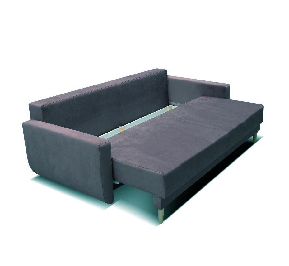 Trivietė sofa - lova PARMA DL, pilka цена и информация | Sofos | pigu.lt