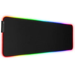 Riff RGB-01 Rubbered Cloth Gaming Mouse Pad with USB RGB Color LED Frame (80x30cm) Black kaina ir informacija | Pelės | pigu.lt