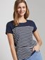 Moteriški marškinėliai Tom Tailor 1017275* 22701, tamsiai mėlyni / balti 4063421038102 kaina ir informacija | Marškinėliai moterims | pigu.lt