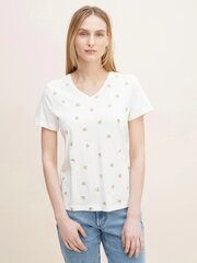 Marškinėliai moteriški Tom Tailor 1030458*10315, balti/šviesiai violetiniai 4064606948889 kaina ir informacija | Marškinėliai moterims | pigu.lt