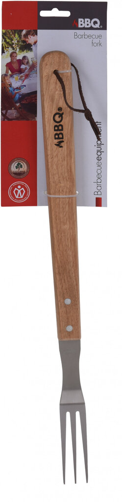 BBQ kepsninės šakutė su medine rankena 46cm sidabrinė kaina ir informacija | Grilio, šašlykinių priedai ir aksesuarai  | pigu.lt