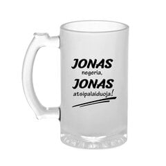 Bokalas „Jonas negeria, Jonas atsipalaiduoja“ (500ml) kaina ir informacija | Originalūs puodeliai | pigu.lt