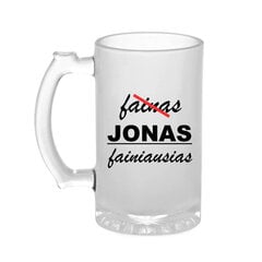 Bokalas „Jonas fainiausias“ kaina ir informacija | Originalūs puodeliai | pigu.lt