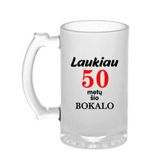 Bokalas „LAUKIAU 50 metų“ kaina ir informacija | Originalūs puodeliai | pigu.lt