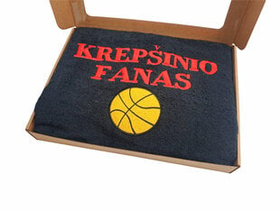 Siuvinėtas rankšluostis „Krepšinio fanas“ kaina ir informacija | Kitos originalios dovanos | pigu.lt