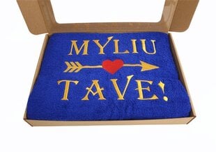 Siuvinėtas rankšluostis „Myliu tave“ kaina ir informacija | Kitos originalios dovanos | pigu.lt