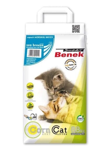 Kukurūzinis kraikas Super Benek, 14 l цена и информация | Kraikas katėms | pigu.lt