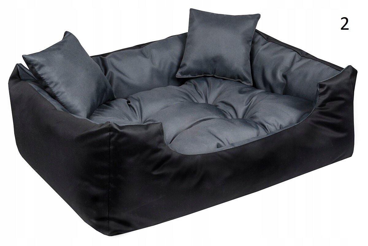 Juodas gultas šuniui su pagalvėlėm, 75x65 cm kaina ir informacija | Guoliai, pagalvėlės | pigu.lt