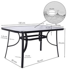 Уличный стол Springos GF1039. черный цена и информация | Садовые столы, столики | pigu.lt