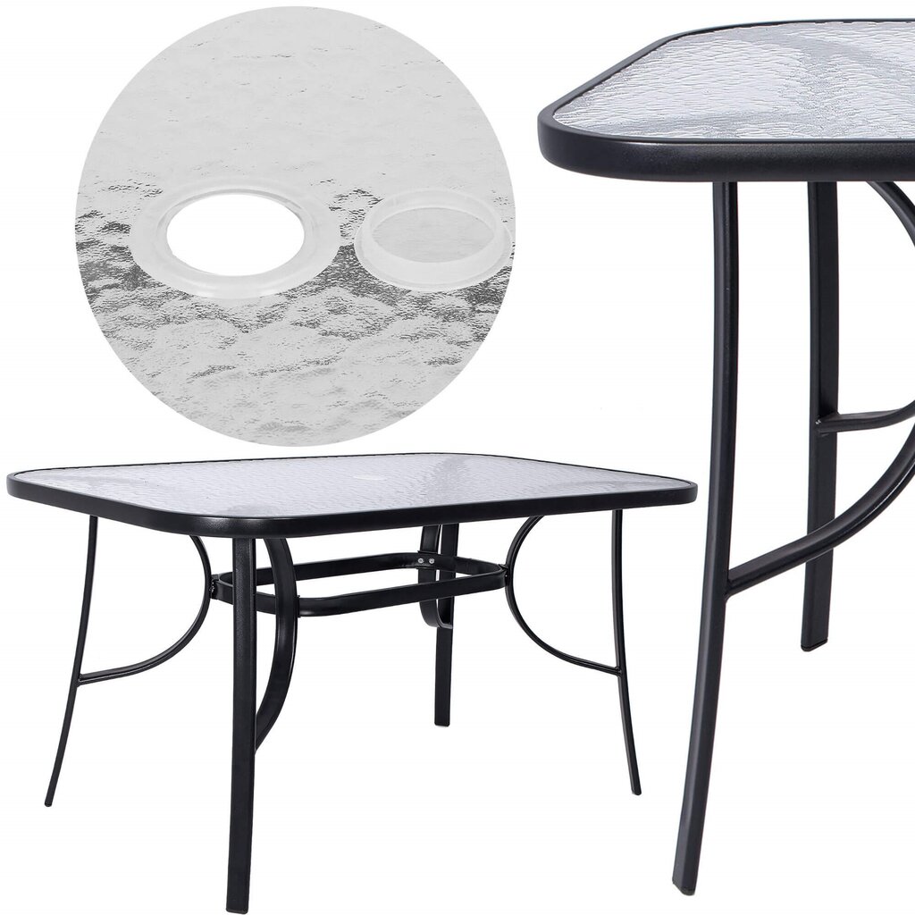 Lauko stalas Springos GF1039. juodas kaina ir informacija | Lauko stalai, staliukai | pigu.lt