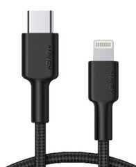 AUKEY CB-CL02 USB-кабель 1,2 м USB 3.2 Gen 1 (3.1 Gen 1) USB C Lightning Black цена и информация | Кабели для телефонов | pigu.lt
