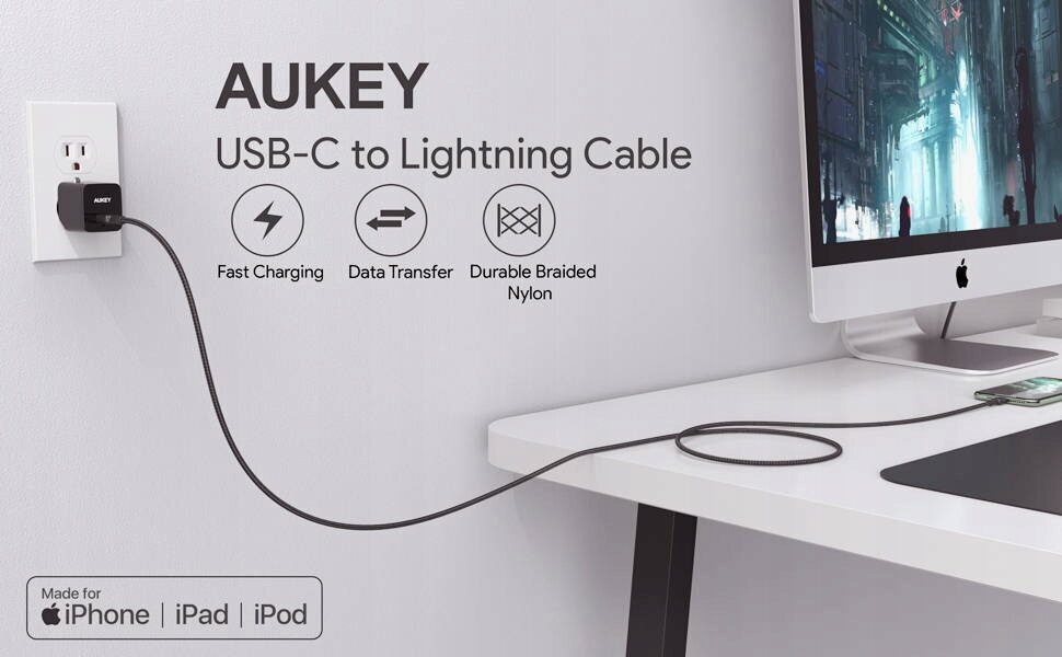 Aukey CB-CL03 kaina ir informacija | Laidai telefonams | pigu.lt